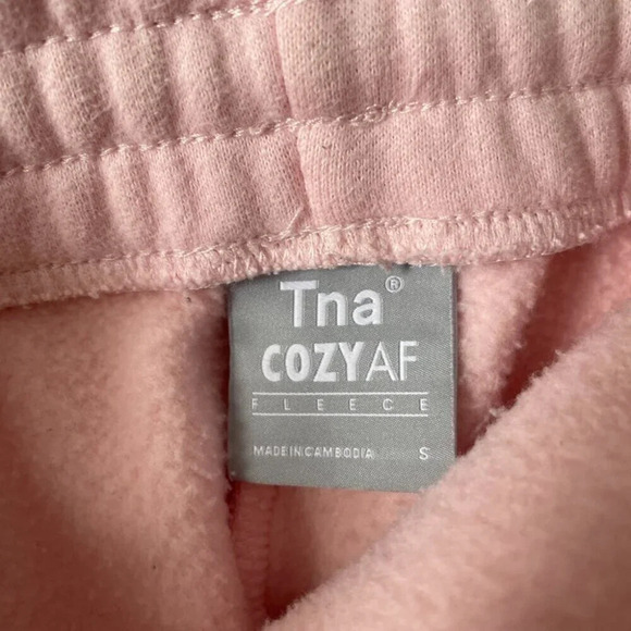Aritzia TNA Cozy  Fleece Mid Rise Basic Sweatpants Crystal Pink Size Small - Picture 13 of 14